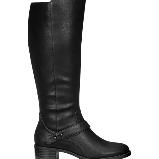 Jewel Plus Faux Leather Wide Calf Knee-High Boots