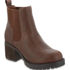 Jonna Lugged Sole Faux Leather Chelsea Boots