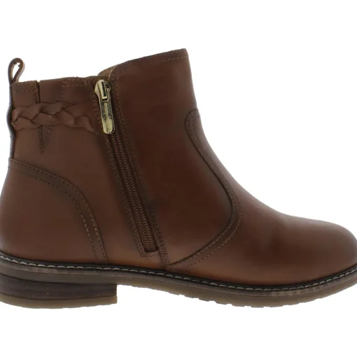 Jules Leather Almond Toe Ankle Boots