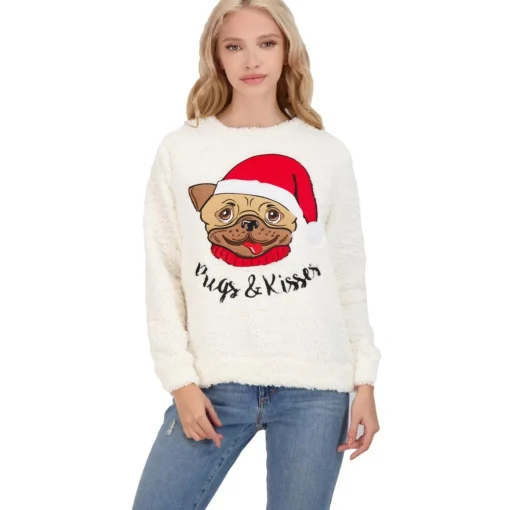Junior Size Embroidered Ugly Christmas Sweater