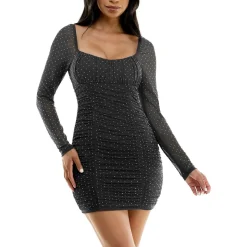 Juniors Embellished Mini Bodycon Dress