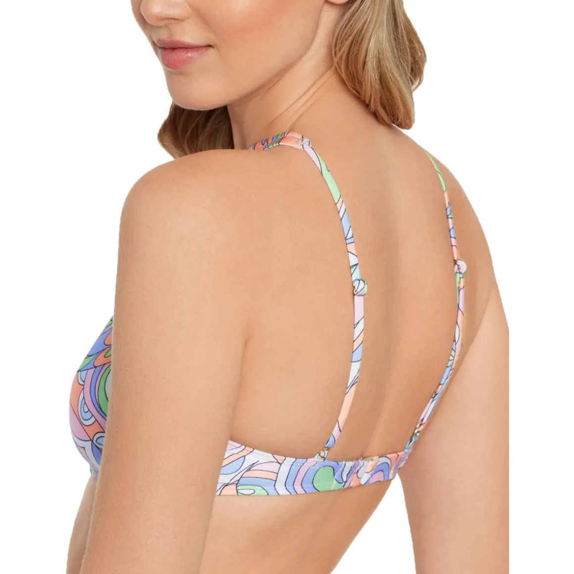 Juniors Criss-Cross Printed Bikini Swim top