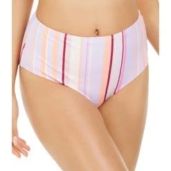 Juniors Esplanade Striped High Waist Swim Bottom Separates