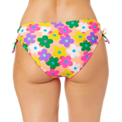 Juniors Floral Print Lace-Up Swim Bottom Separates