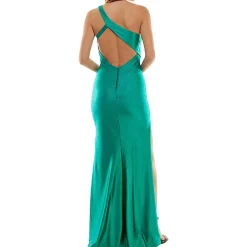 Juniors Full Length Side Slit Evening Dress
