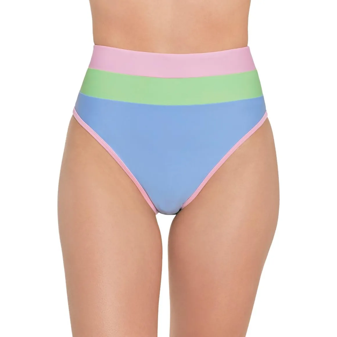 Juniors High Waist Colorblock Swim Bottom Separates