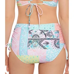 Juniors High Waist Printed Swim Bottom Separates