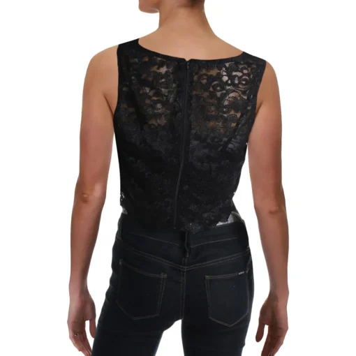 Juniors Lace Glitter Crop Top
