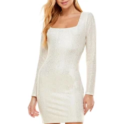Juniors Metallic Mini Bodycon Dress