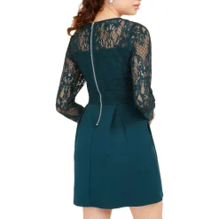 Juniors Mini Lace Fit & Flare Dress