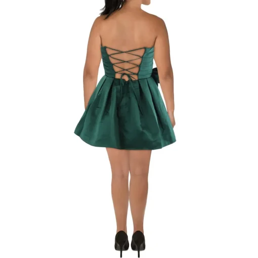 Juniors Pleated Cocktail And Party Dress