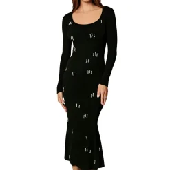 Juniors Rhinestone Ribbed Knit Sweaterdress