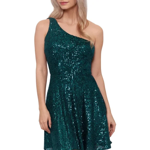 Juniors Sequined Mini Cocktail and Party Dress