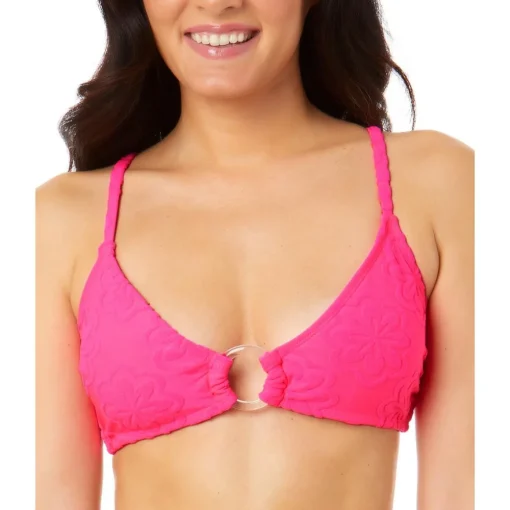 Juniors Terry Cloth O-Ring Bikini Swim top
