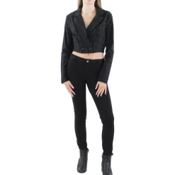 Juniors Window Pane Double Breasted Bolero