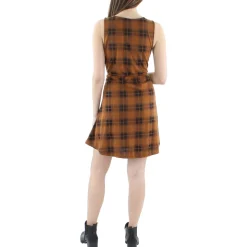 Juniors Woven Plaid Sheath Dress