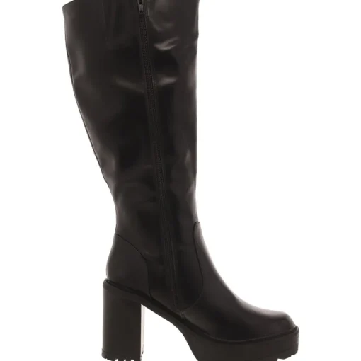 Katalina Faux Leather Round Toe Knee-High Boots
