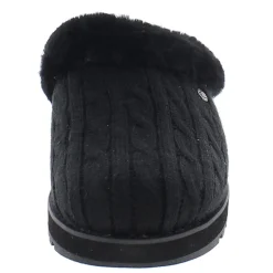 Keepsakes Ice Angel Cable Knit Faux Fur Clog Slippers