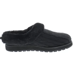 Keepsakes Ice Angel Cable Knit Faux Fur Clog Slippers