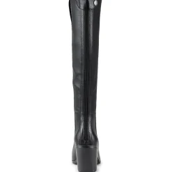 Kiara Block Heel Faux Leather Knee-High Boots