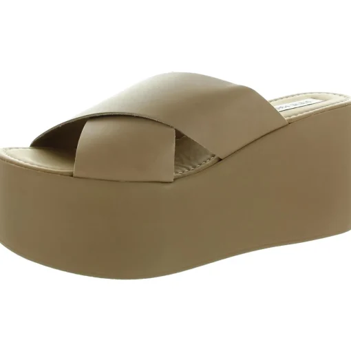 KODY Criss-Cross Leather Platform Sandals