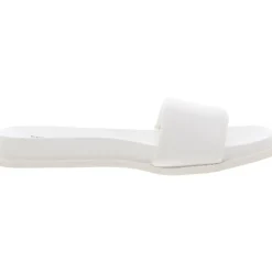 Kudos Solid Faux Leather Slide Sandals