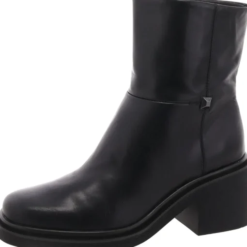 Kyra Leather Zipper Mid-Calf Boots