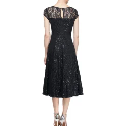 Lace Sequined Midi Dress