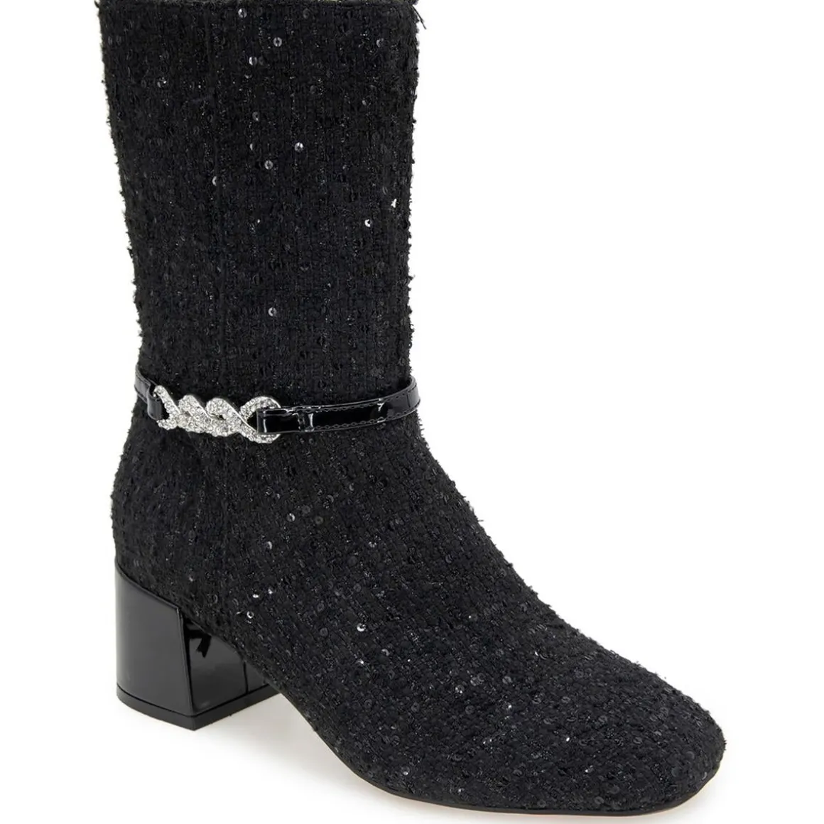 Lacey Jewel Bootie Zipper Textured Mid-Calf Boots