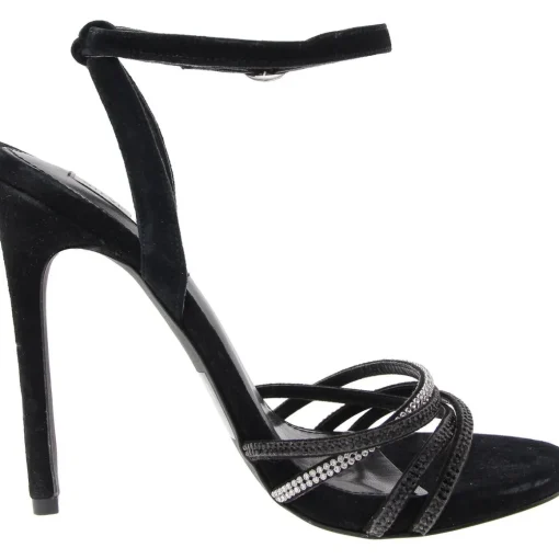 Lara Embellished Faux Suede Heels
