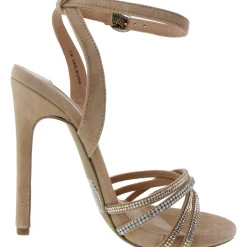 Lara Embellished Faux Suede Heels