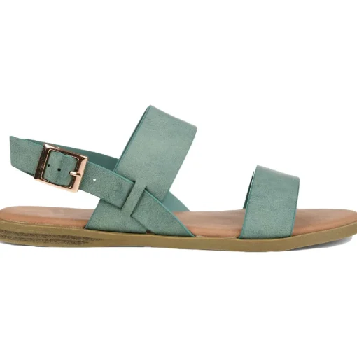 Lavine Buckle Flat Slingback Sandals
