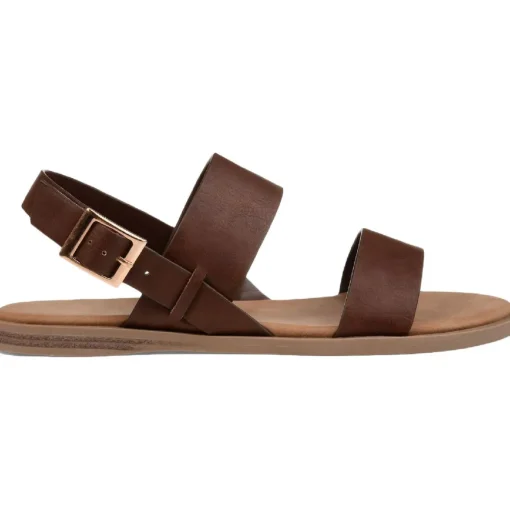 Lavine Buckle Flat Slingback Sandals