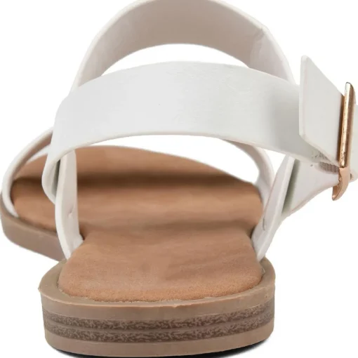 Lavine Buckle Flat Slingback Sandals