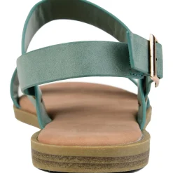 Lavine Buckle Flat Slingback Sandals
