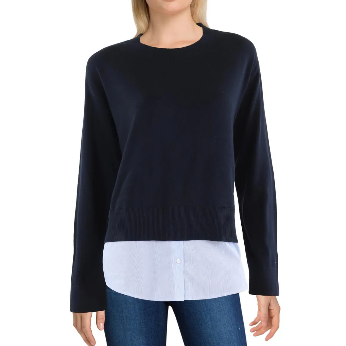 Layered Knit Pullover Sweater