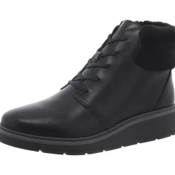 Leighly Lace Leather Faux Fur Trim Ankle Boots