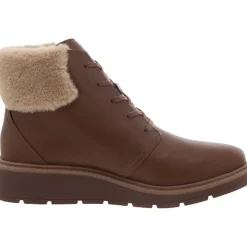 Leighly Lace Leather Faux Fur Trim Ankle Boots