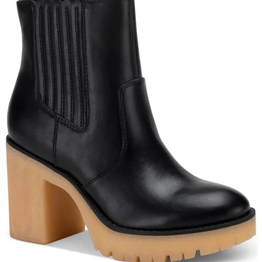 Lennii Faux Leather Platform Ankle Boots