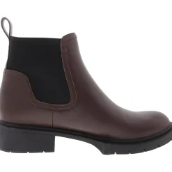 LENORA Leather Round toe Ankle Boots