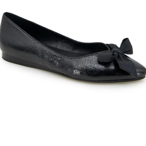 Lily Bow Faux Leather Pointed Toe Loafers