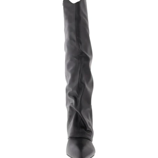 LINDEY3 Slouchy Leather Knee-High Boots