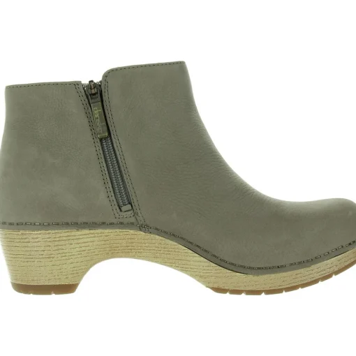 Lizanne Milled Nubuck Zipper Leather Ankle Boots