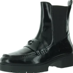 Louisa Leather Bootie Lugged Sole Chelsea Boots