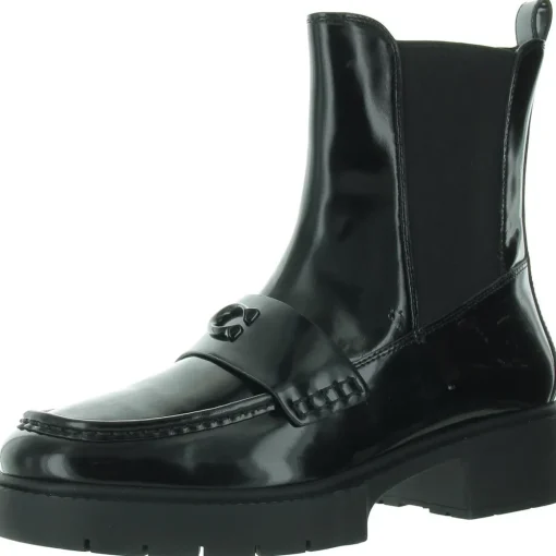 Louisa Leather Bootie Lugged Sole Chelsea Boots