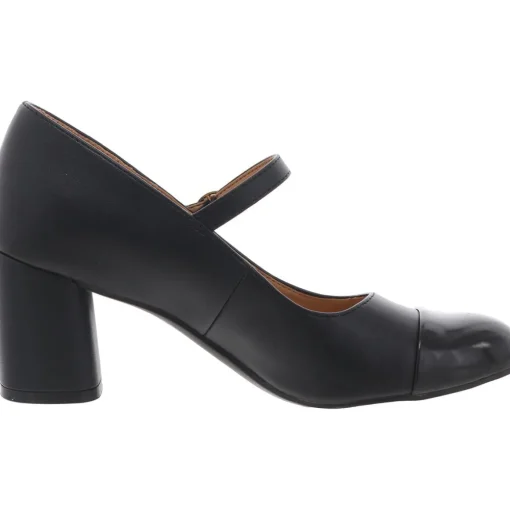 Lovable Metallic Faux Leather Mary Jane Heels