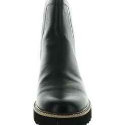 Lugged Sole Leather Ankle Boots
