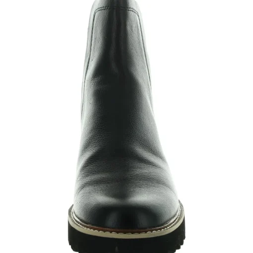 Lugged Sole Leather Ankle Boots