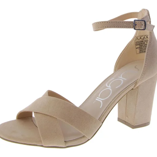 Machellie Faux Suede Block Heel Ankle Strap