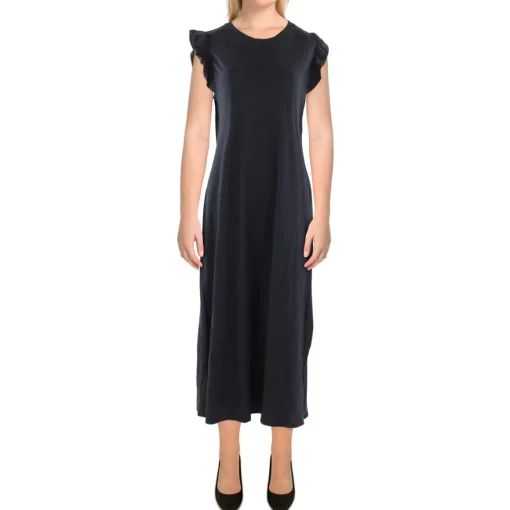Maeve Ruffled Slub Midi Dress